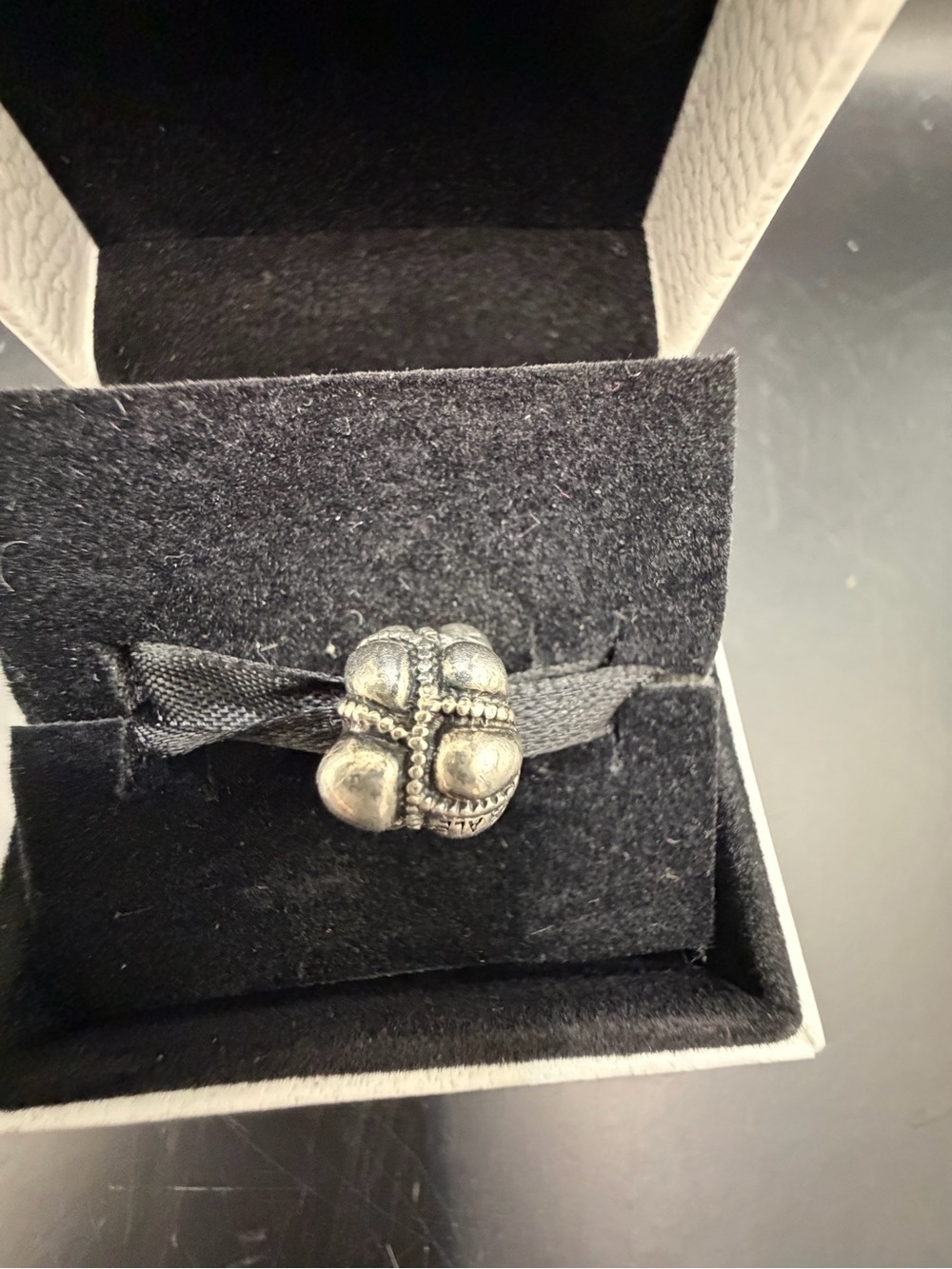 Pandora Sterling Silver Decorative Beaded Charm – Retired/Vintage Style